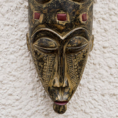Máscara de madera de Ghana - Máscara de madera tallada a mano