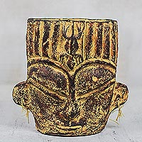 Ceramic vase, 'Gecko Spirit' - Ceramic vase