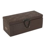 Wood jewelry box, 'Gecko Guardian' - Wood jewelry box