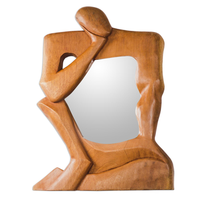 Cedar mirror, 'Life Reflections' - Cedar mirror