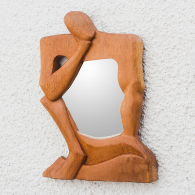 Cedar mirror, 'Life Reflections' - Cedar mirror