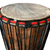 Wood djembe drum, 'Think Together' - Fair Trade Wood Djembe Drum (image 2d) thumbail