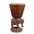 Wood djembe drum, 'African Elephant' - Wood Djembe Drum thumbail