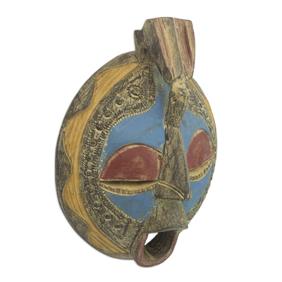 Akan-Holzmaske, „Treue Liebe“. - Handgefertigte Holzmaske des Akan-Stammes