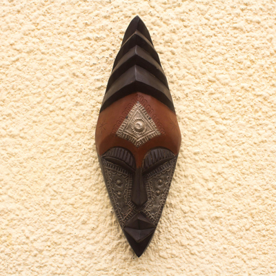 Afrikanische Maske aus kongolesischem Holz - Handgefertigte Kongo-Zaire-Holzmaske