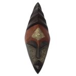 Congolese wood African mask, 'Keeping Order' - Handcrafted Congo Zaire Wood Mask