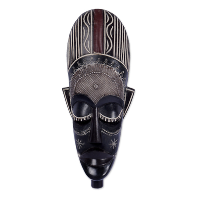 Ashanti wood mask, 'Spell Breaker' - Ashanti Wood Mask