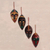 Wood ornaments, 'Celebration Masks' (set of 4) - African Wood Christmas Ornaments (Set of 4)
