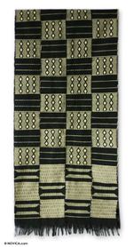 Cotton kente cloth scarf, 'Healing' - Cotton Kente Cloth Scarf