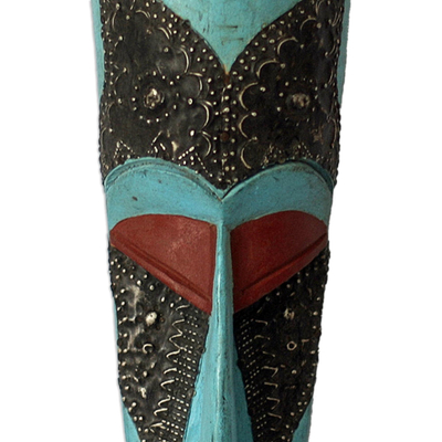 Ghanaian wood mask, 'As Beautiful as a Peacock' - African wood mask
