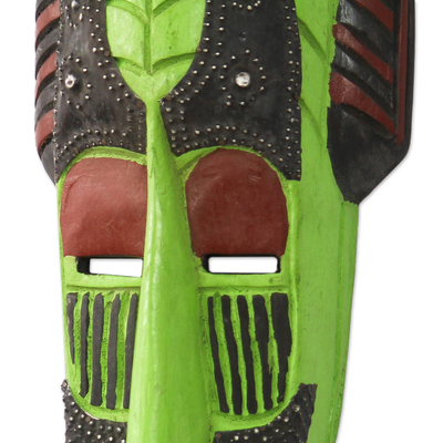 Ghanaian wood mask, 'Queen of Nature' - Unique African Wood Mask