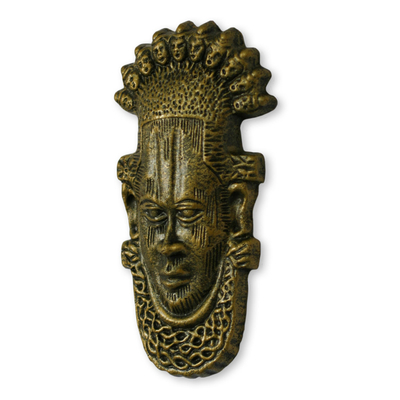 Yoruba ceramic mask, 'Yoruba Chiefs' - Ceramic Wall Mask