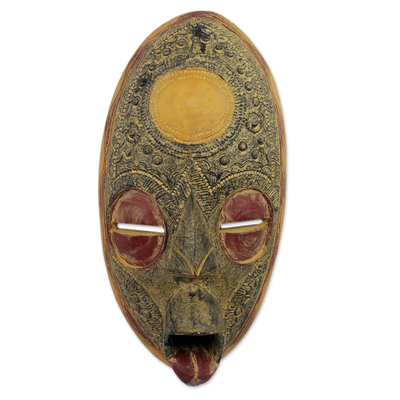 Máscara de madera Akan - Máscara de madera única