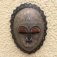 Nigerian wood mask, 'Foreigner' - Nigerian wood mask