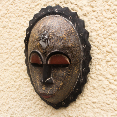 Nigerian wood mask, 'Foreigner' - Nigerian wood mask