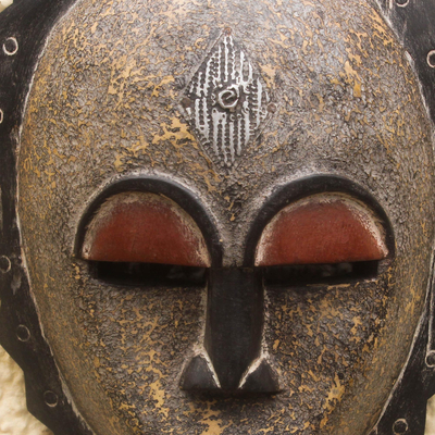 Nigerian wood mask, 'Foreigner' - Nigerian wood mask