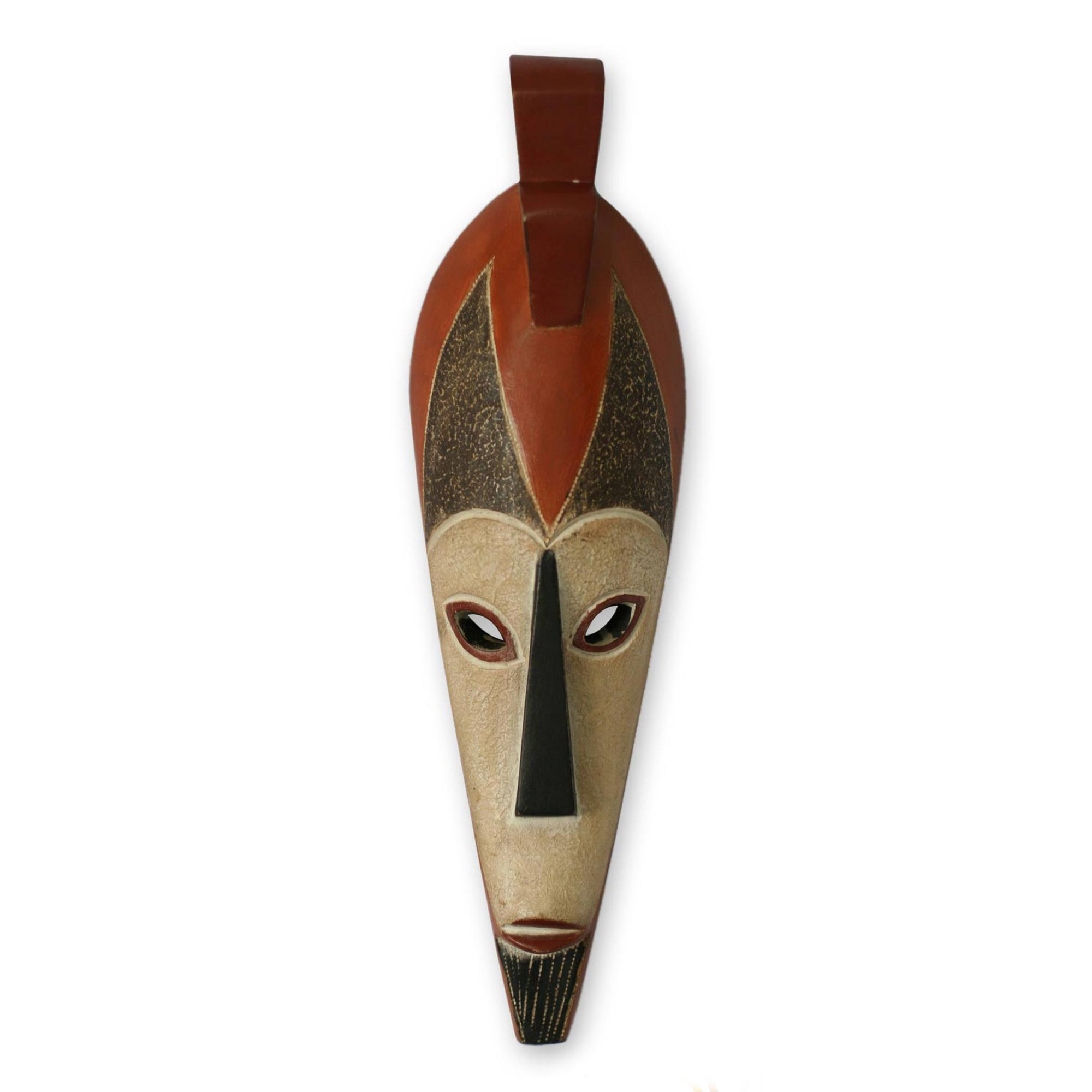 Handcrafted Wood Wall Mask - Stand Firm | NOVICA