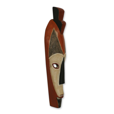 Máscara de madera sudanesa - Máscara de pared de madera hecha a mano