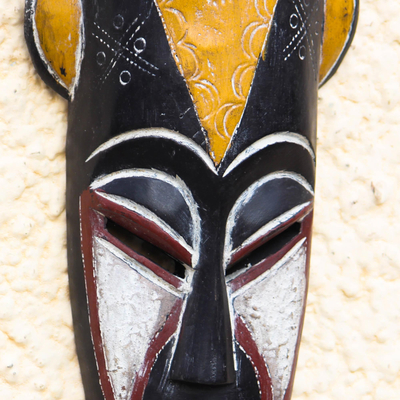 Malian wood mask, 'Elite Appreciation' - Hand Made African Wood Mask
