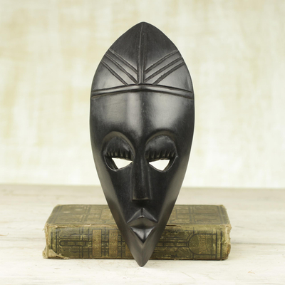 Ghanaian wood mask, 'Prudence' - African wood mask