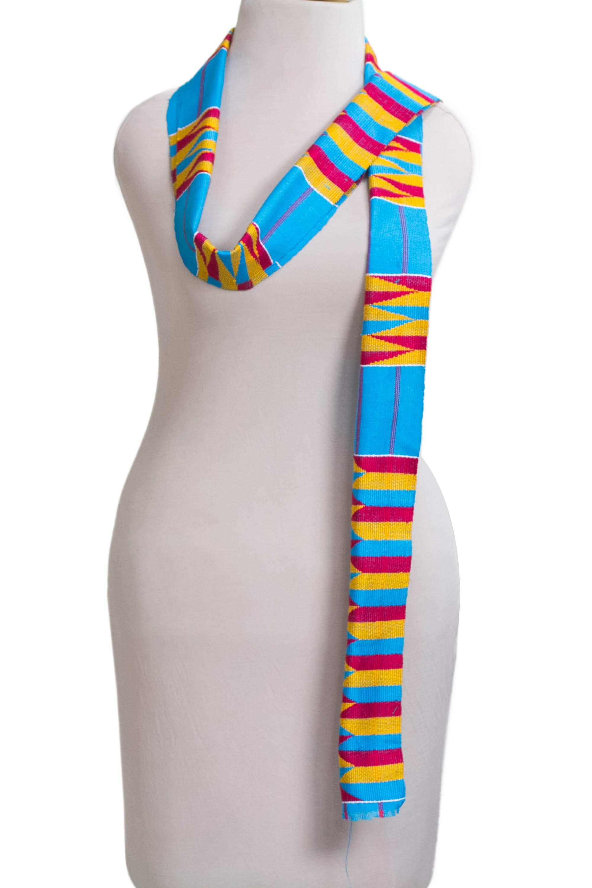 Handmade Kente Cloth Cotton Scarf Hold Hands NOVICA
