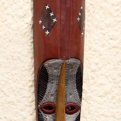 Ghanaian wood mask, 'Fanti Girl' - African Wood Mask