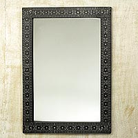Mirror, 'African Princess' - Contemporary Wood and Aluminum Mirror