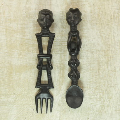 Wanddekorationen aus Holz, (Paar) - Handgefertigte afrikanische Wandakzente (Paar)