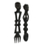 Wood wall adornments, 'Spoon and Fork' (pair) - Hand Made African Wall Accents (Pair)