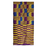 Cotton blend kente cloth scarf, 'God's Child' (16 inch width) - Hand Made Cotton Kente Cloth 16 inch