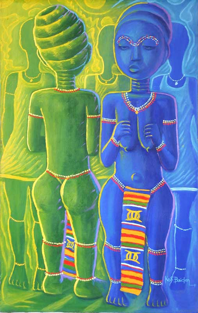 'belleza africana' - pintura al óleo expresionista