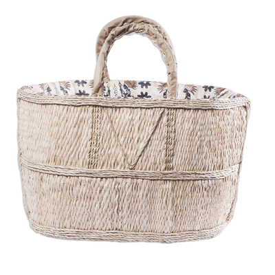 Natural fiber handbag, 'Market Basket' - Natural fiber handbag