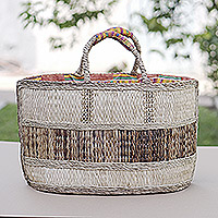 Natural fiber handbag, 'African Charm'