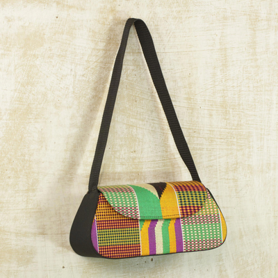 Kente Cloth Flap Handbag from Africa - Ghana Muse | NOVICA