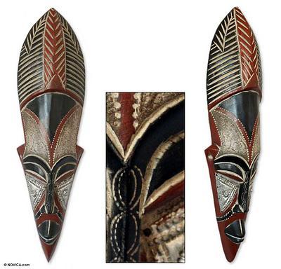 Ghanaian wood mask, 'Dancing Maiden' - African wood mask