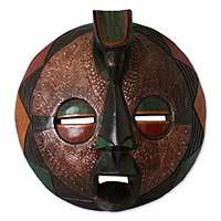 Zaire wood mask, 'Harvest Feast' - Zaire wood mask