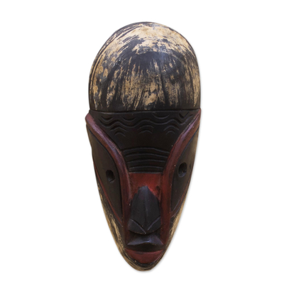 Ghanaische Holzmaske - Von Hand gefertigte Holzmaske