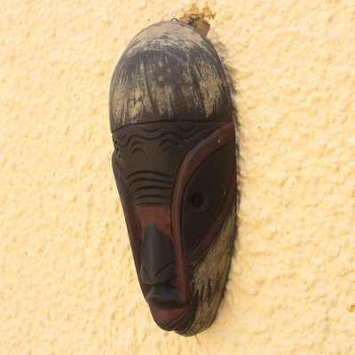 Ghanaian wood mask, 'From Olden Days' - African wood mask