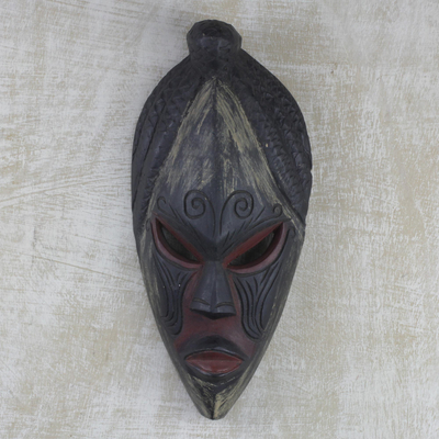 Ghanaische Maske, „Akan Muse“ – Einzigartige afrikanische Holzmaske