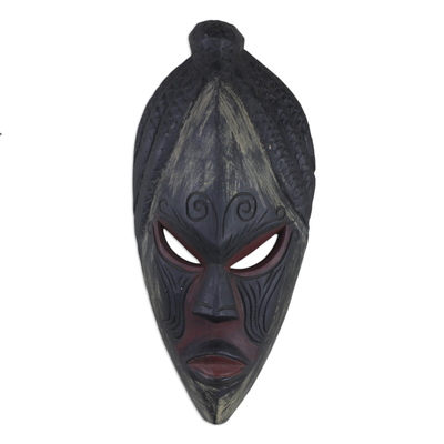 Ghanaische Maske, „Akan Muse“ – Einzigartige afrikanische Holzmaske