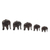 Ebony sculptures, 'Elephant Family' (set of 5) - Artisan Crafted Wood Elephant Sculpture (Set of 5) thumbail