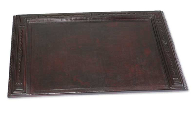 Leather desk pad, 'African Legacy' - Leather Desk Pad
