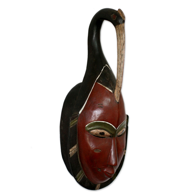 Ivory Coast wood mask, 'Beautiful Marriage' - Hand Made Wall Mask