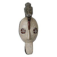 Malian wood mask, 'Lucky Senufo Hunter'
