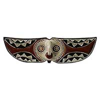 African Burkina Faso wood mask, Bwa Butterfly Bird