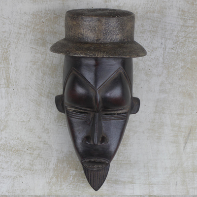 Ivory Coast wood mask, 'Remembrance' - Ivory Coast wood mask