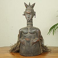 Liberia wood mask, Male Spiritual Healer