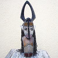 Africa Burkina Faso wood mask, 'Warrior Protector'