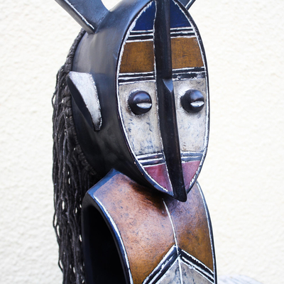 Máscara de madera de África Burkina Faso - Máscara de madera de burkina faso tallada a mano