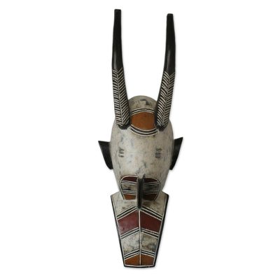 Africa Burkina Faso wood mask, 'Bless the Harvest' - Africa Burkina Faso wood mask